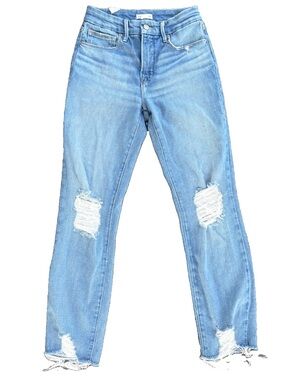 Good American Classic Slim Straight Distressed Jeans 2/26